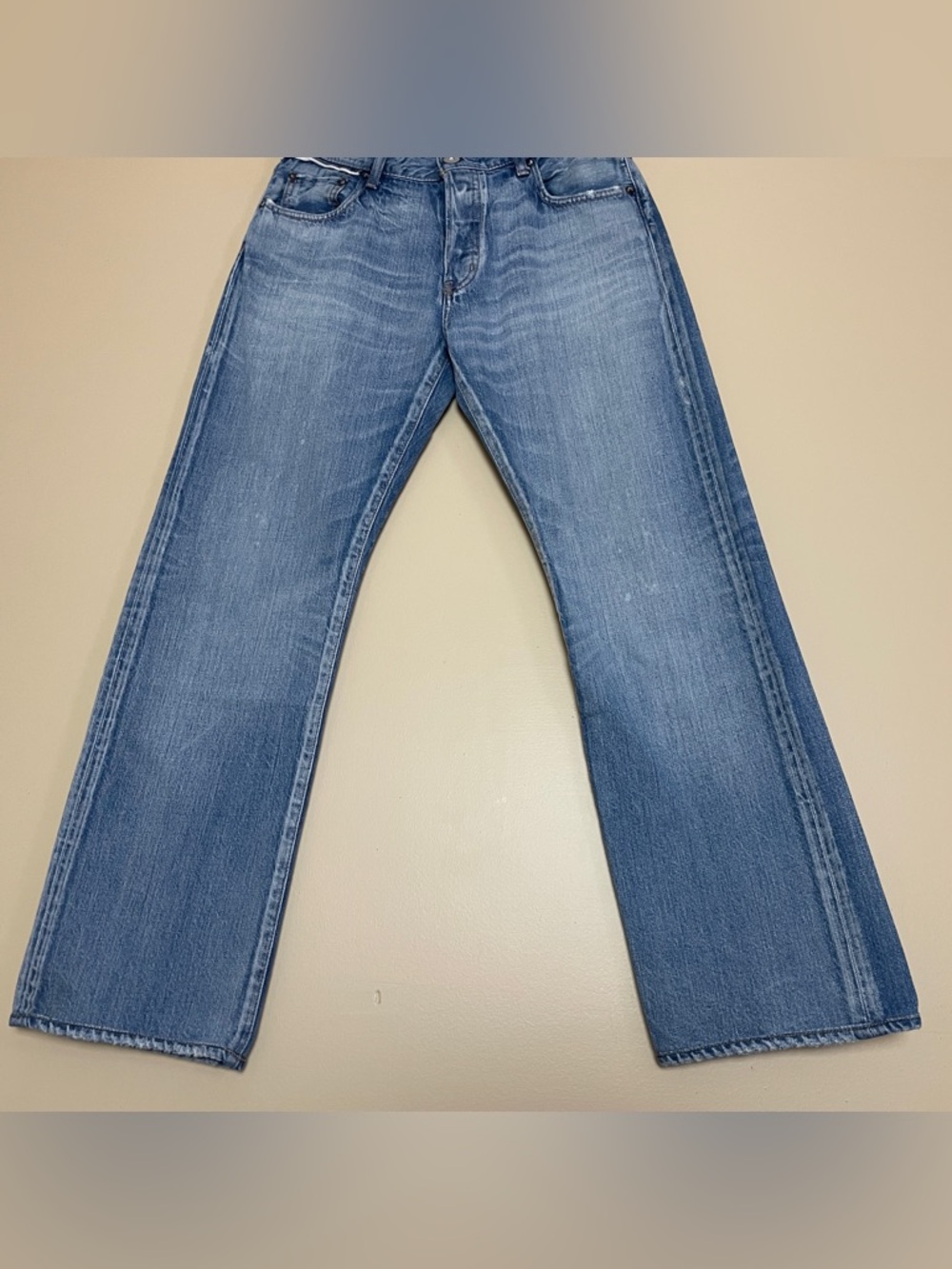 Moussy Vintage Selvedge Jeans Women's 28 Button Fly Straight Leg Distressed - Picture 7 of 16